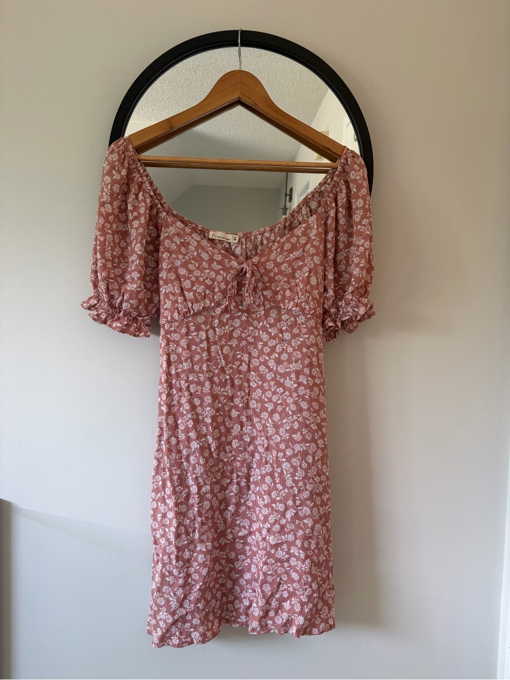 Floral Dusty Rose Off-Shoulder Mini Dress